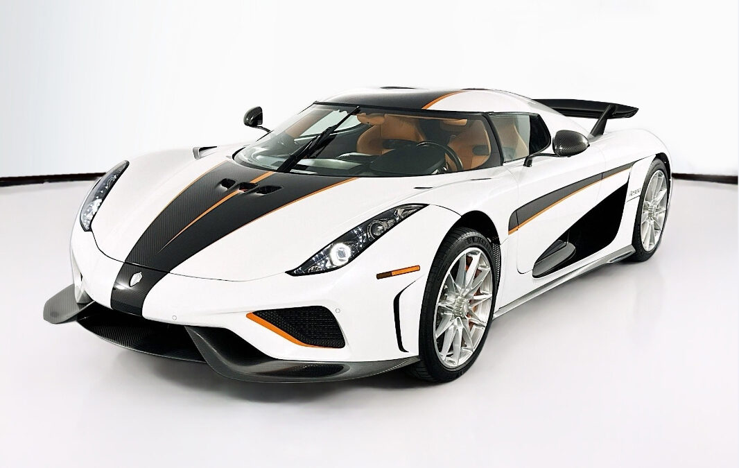 White high performance sports car in a 360Booth® vehicle photo booth
