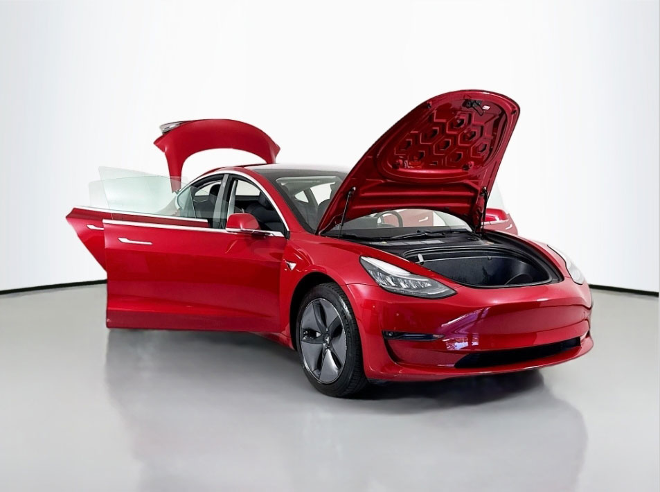 Tesla sedan in a 360Booth Photo Studio