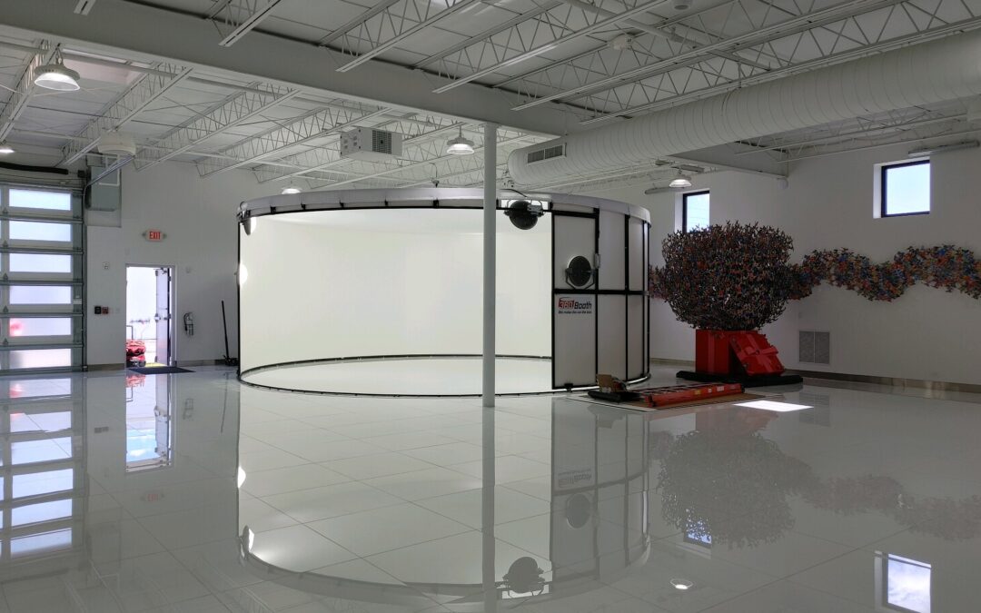 360Booth Vehicle Photo Studio in a dealership warehouse