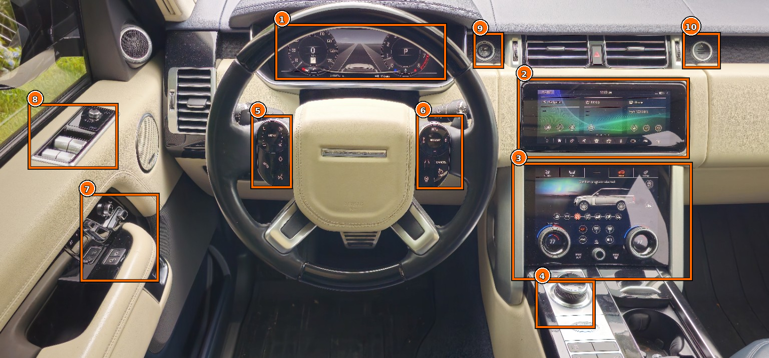 AI highlighting areas to photograph in a car photo booth