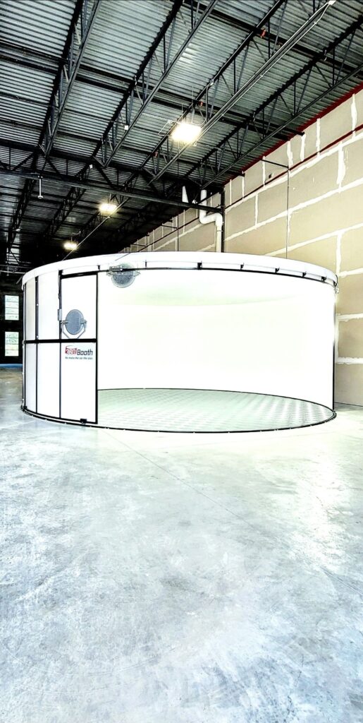 360Booth˚ in a warehouse